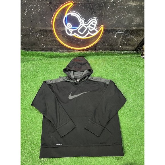 Vintage Nike Pullover Men's Large Therma FIT Black Training Hoodie‎ Sweatshirt - Picture 1 of 5